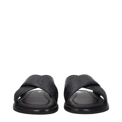 Dior Christian  Slippers & Hooves Alias Men Leather Black