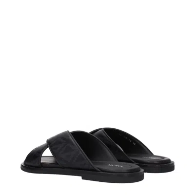 Dior Christian  Slippers & Hooves Alias Men Leather Black