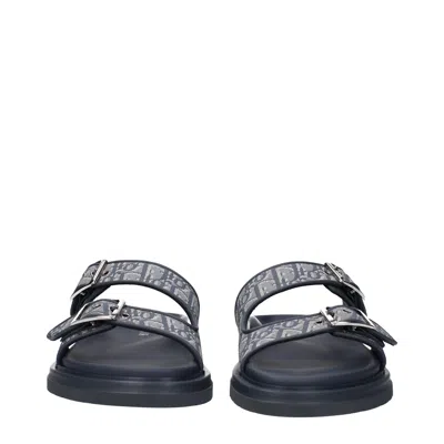 Dior Christian  Slippers And Hooves Aqua Man Fabric Gray/blue Aviation