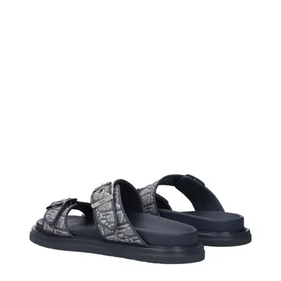 Dior Christian  Slippers And Hooves Aqua Man Fabric Gray/blue Aviation