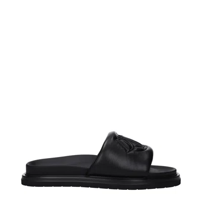 Dior Christian  Slippers And Hooves Men Leather Black