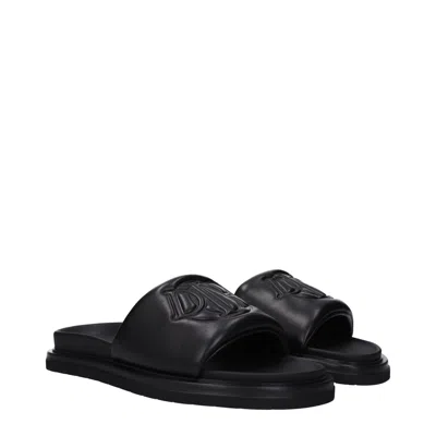 Dior Christian  Slippers And Hooves Men Leather Black