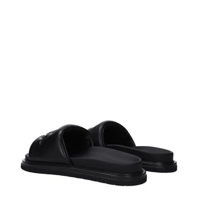 Dior Christian  Slippers And Hooves Men Leather Black