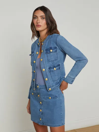 L'agence Yari Collarless Jacket In La Jolla