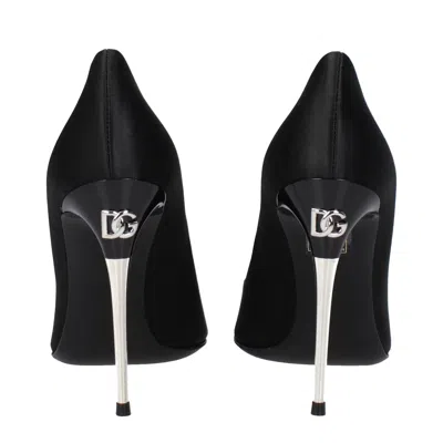Dolce & Gabbana Silk Satin Pointed Toe Pumps With Transparent Stiletto Heel