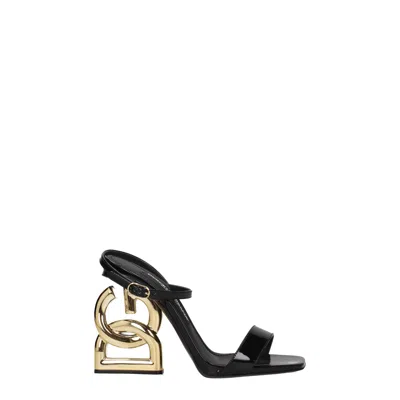 Dolce & Gabbana 105mm Patent Iconic Dg Heel Sandals