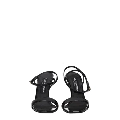 Dolce & Gabbana 105mm Patent Iconic Dg Heel Sandals