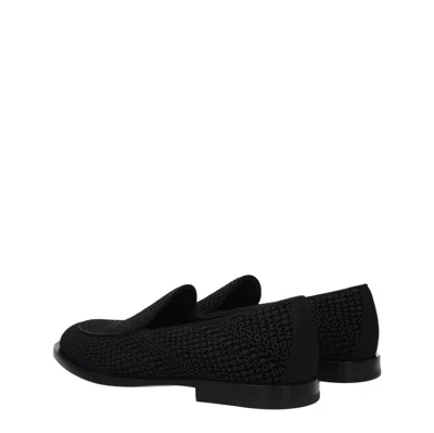 Dolce & Gabbana 'vivaldi' Black Loafers With All-over Logo Lettering