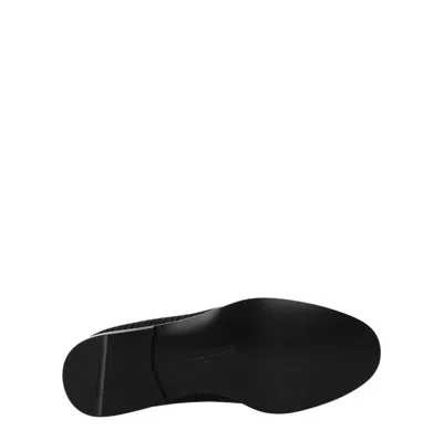 Dolce & Gabbana 'vivaldi' Black Loafers With All-over Logo Lettering