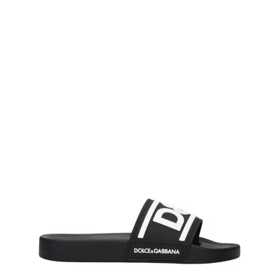 Dolce & Gabbana Dolce&gabbana Slippers And Hooves Men Rubber Black/white