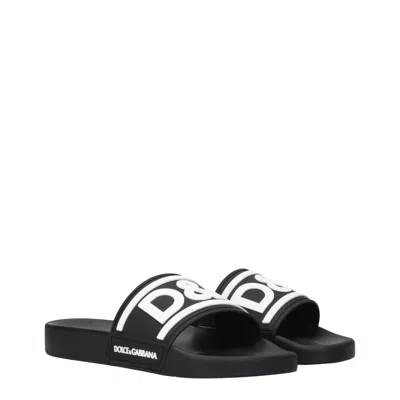 Dolce & Gabbana Dolce&gabbana Slippers And Hooves Men Rubber Black/white