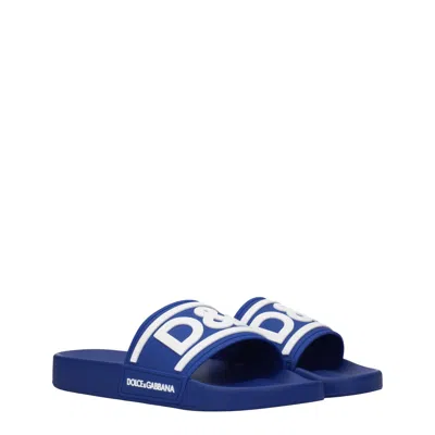 Dolce & Gabbana Rubber Beachwear Sliders With Dg Logo