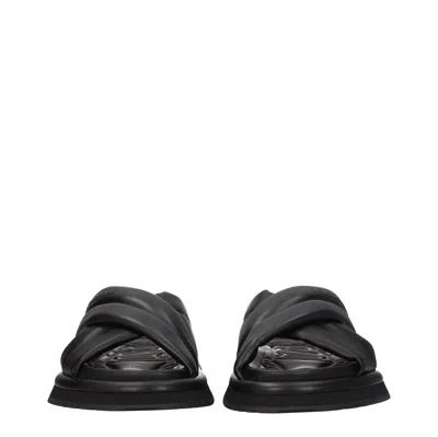 Dolce & Gabbana Men Nappa Effect Fabric Sandal In Black