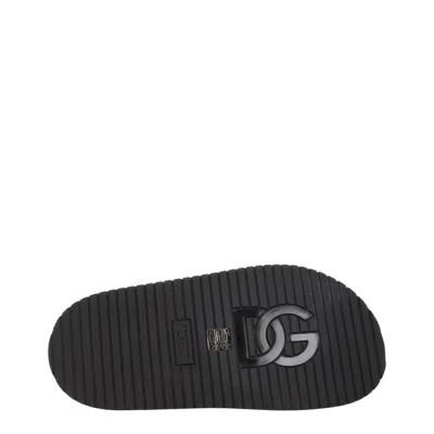 Dolce & Gabbana Men Nappa Effect Fabric Sandal In Black