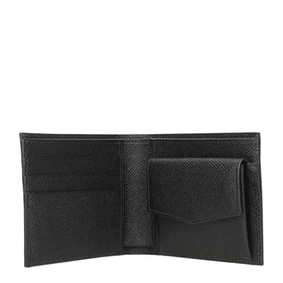 Dolce & Gabbana Black Textured Calf Leather Bi-fold Wallet