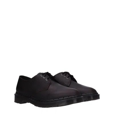 Dr. Martens Purple Leather Oxfords And Derby In Black