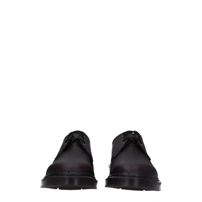 Dr. Martens Purple Leather Oxfords And Derby In Black