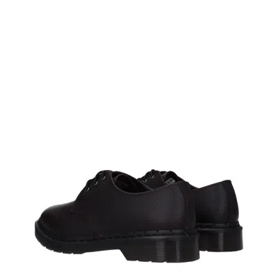 Dr. Martens Purple Leather Oxfords And Derby In Black