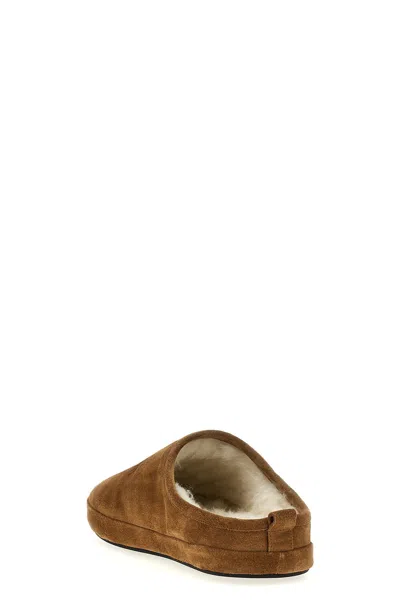 Balenciaga Men Camel Suede Alaska Ankle Slippers In Brown