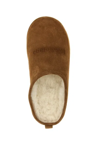 Balenciaga Men Camel Suede Alaska Ankle Slippers In Brown