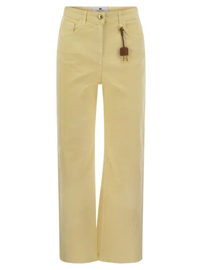 Elisabetta Franchi Straight Cut Cotton Jeans With Belt Loops