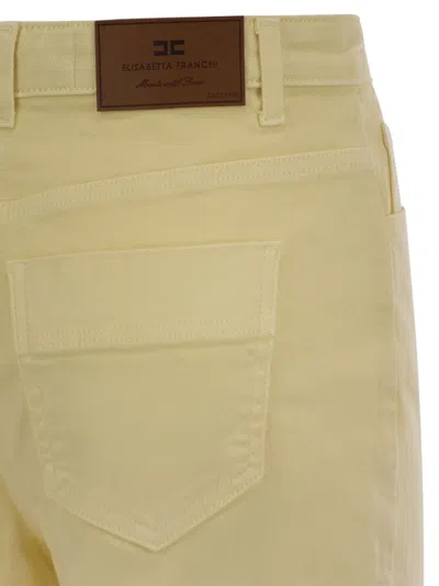 Elisabetta Franchi Straight Cut Cotton Jeans With Belt Loops