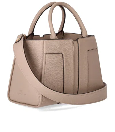 Elisabetta Franchi Structured Textured Tote Bag With Removable Strap