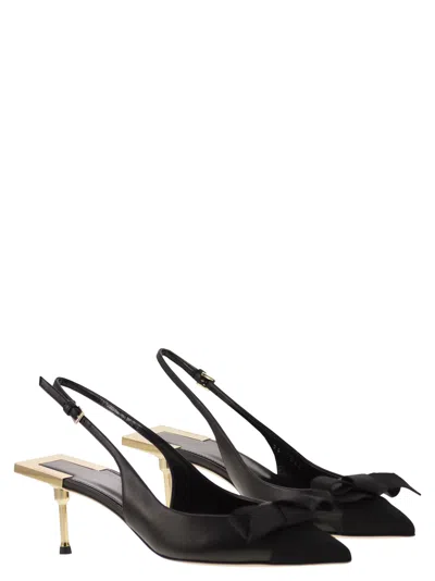 Elisabetta Franchi Black Slingback Pump With Bow