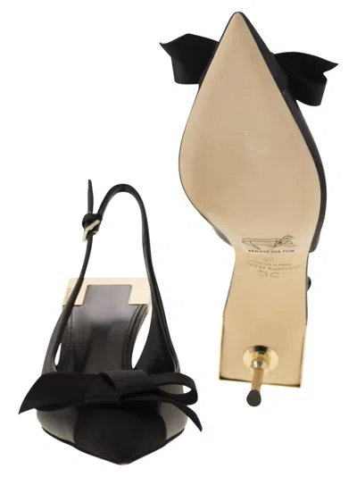 Elisabetta Franchi Black Slingback Pump With Bow