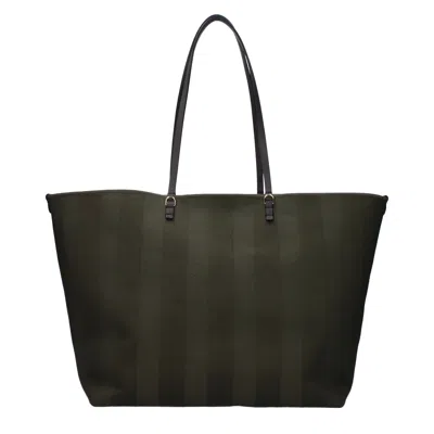 Fendi Striped Cotton Tote Roll Shoulder Bag