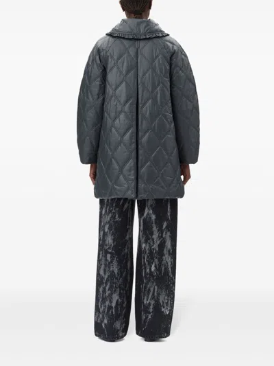Ganni Quilted Short Jacket In Gray