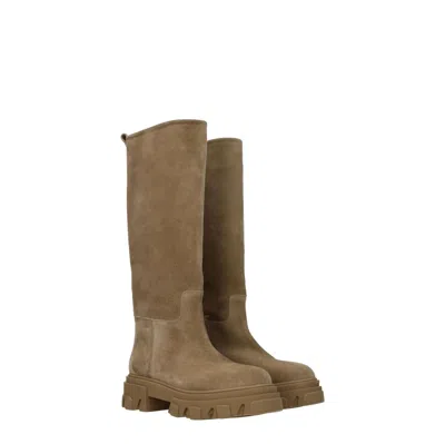 Gia Borghini Boots Pernille Teisbaek Woman Suede Beige/sand