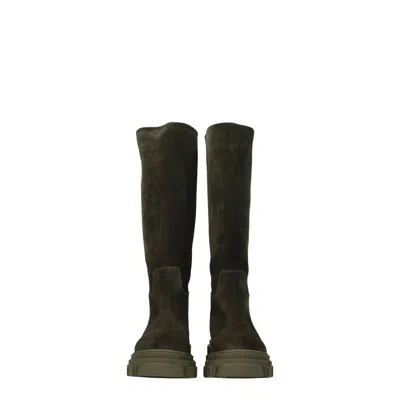Gia Borghini Boots Pernille Teisbaek Woman Suede Green/mud