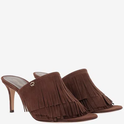Gianvito Rossi Camoscio Fringe Mule Sandal