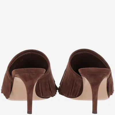 Gianvito Rossi Camoscio Fringe Mule Sandal