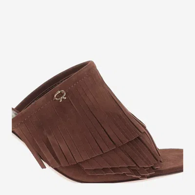 Gianvito Rossi Camoscio Fringe Mule Sandal