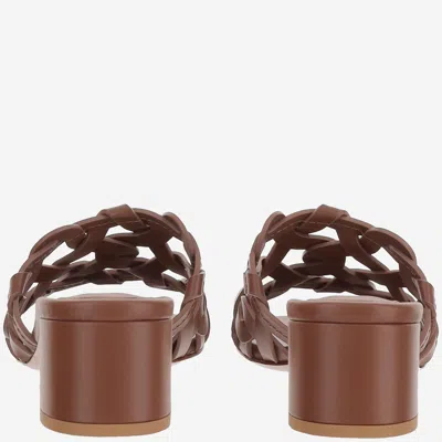 Gianvito Rossi Amalfi Cognac Brown Heel Sandals