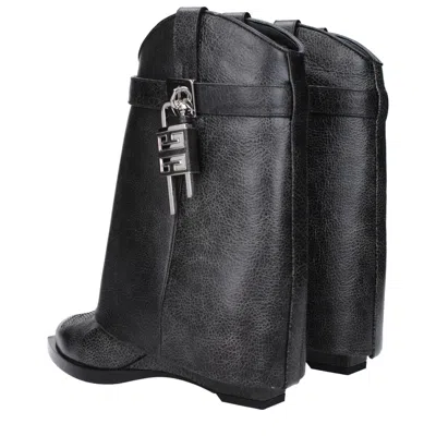 GIVENCHY GIVENCHY WOMEN'S LEATHER BOOTS SHARK BLACK 