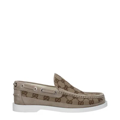 Gucci Loafer In Original Gg Fabric Beige/ebony Men