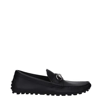 Gucci Horsebit Leather Driving Shoes In Black