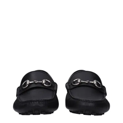 Gucci Horsebit Leather Driving Shoes In Black