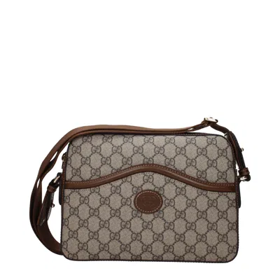 Shop Gucci Shoulder Bags Men Fabric Beige/ebano