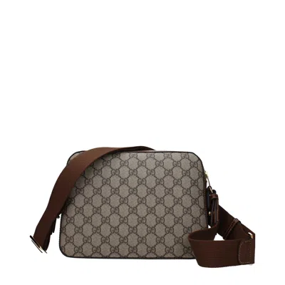 Shop Gucci Shoulder Bags Men Fabric Beige/ebano