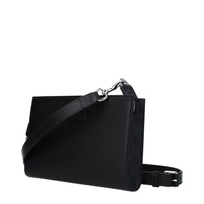 Gucci Super Mini Crossbody Bag With Logo Patch In Leather Man