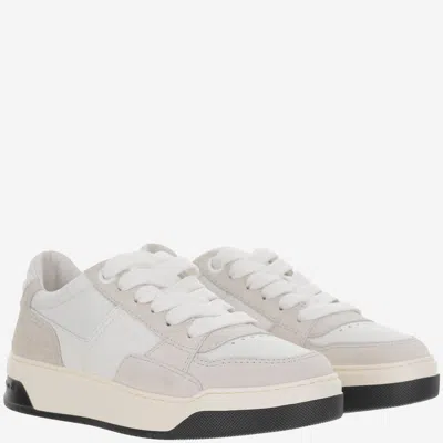 Hogan Chamallow Suede And Nappa Two-tone Sneakers In White