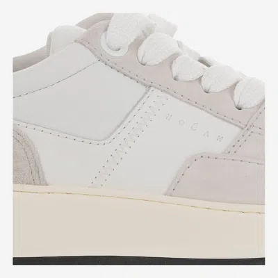 Hogan Chamallow Suede And Nappa Two-tone Sneakers In White