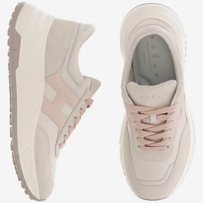 Hogan Hi-fi Ivory And Pink Sneakers