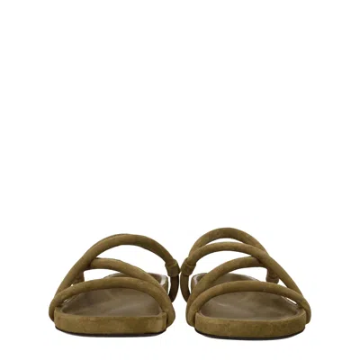 Isabel Marant Sandals Mens Suede Green/mole