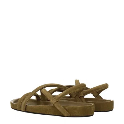 Isabel Marant Sandals Mens Suede Green/mole