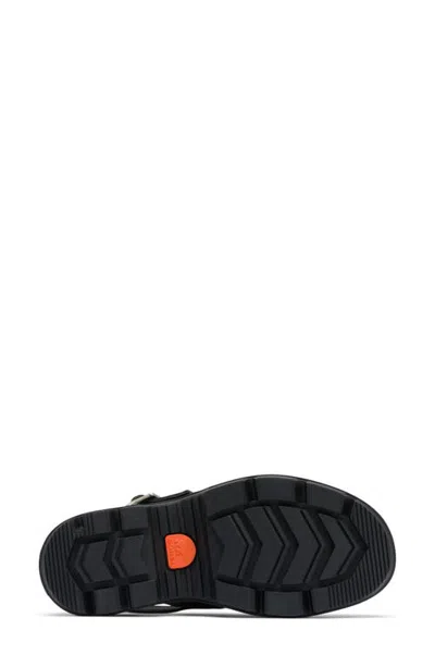 Sorel Roman Leather Slingback Platform Clogs In Black/black